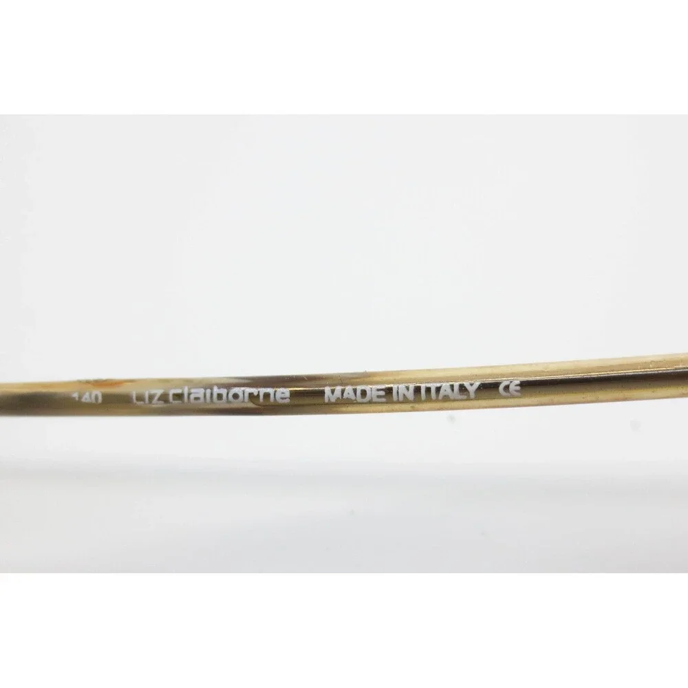 Liz Claiborne Gold Oval Eyeglasses Frames Italy 50-18-140 38160